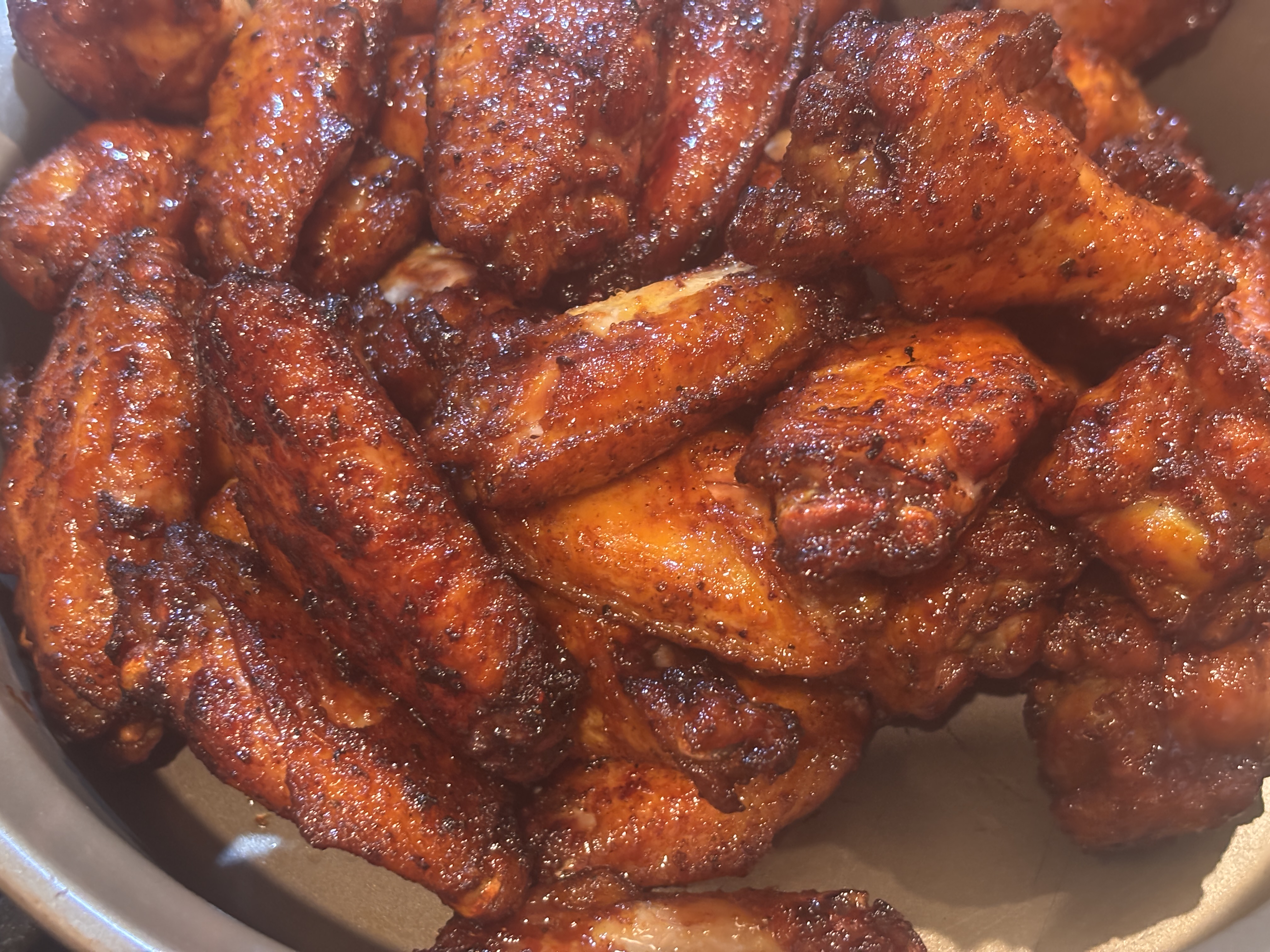 Tray of sticky glazed chicken wings