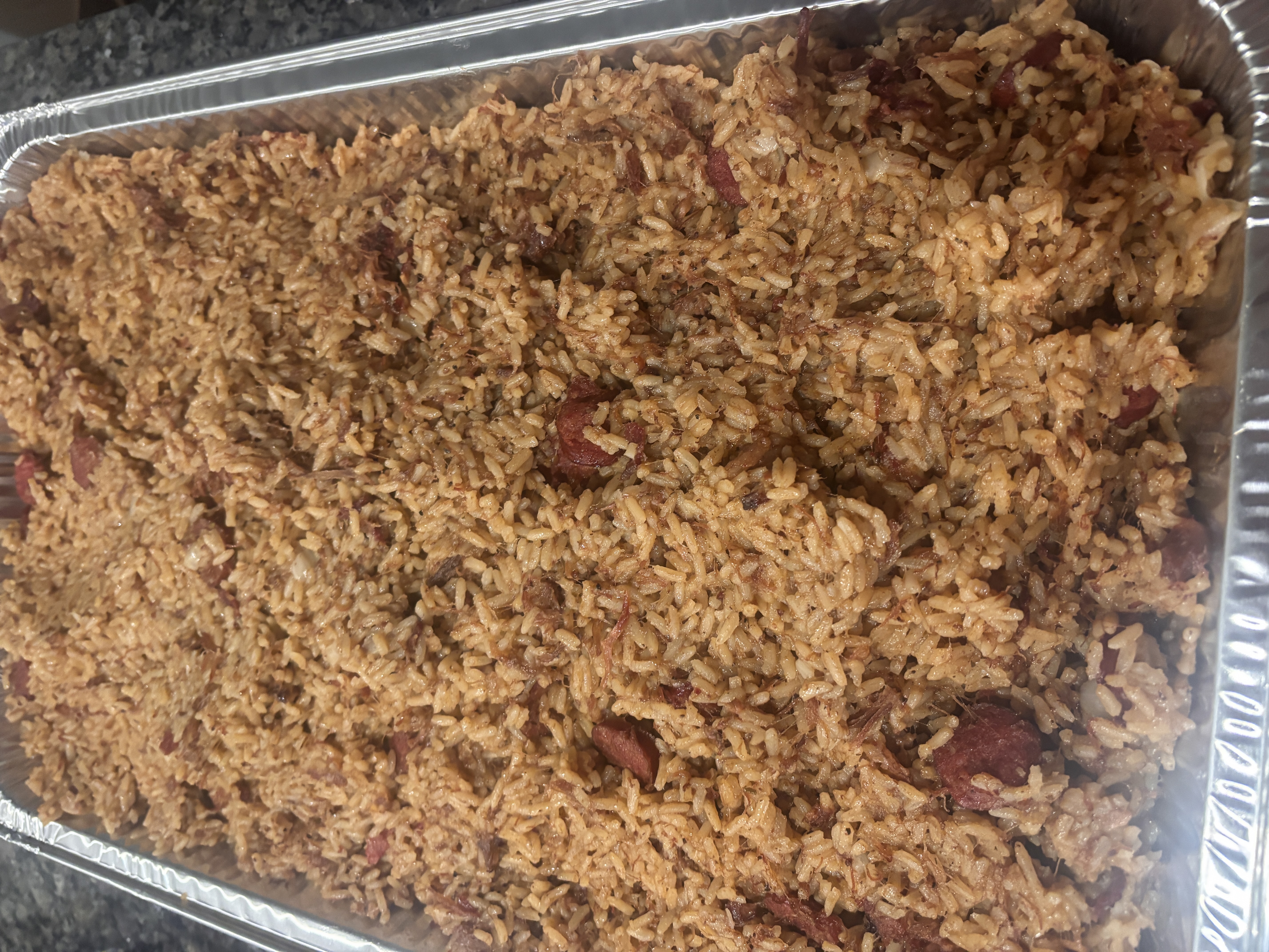 Massive pan of Southern red rice